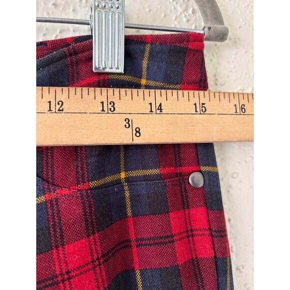 J. McLaughlin Becca Leggings Regiment Plaid Size 8 Red & Black Stretch Womens - Picture 9 of 13